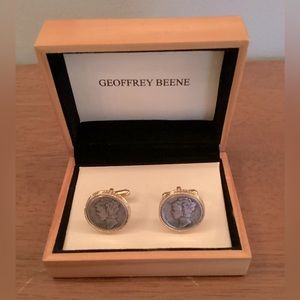 SOLD!Geoffrey Beene Coin Cuff Links
